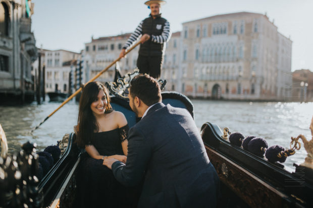 Surprise proposal aboard gondola Venice - Italy 