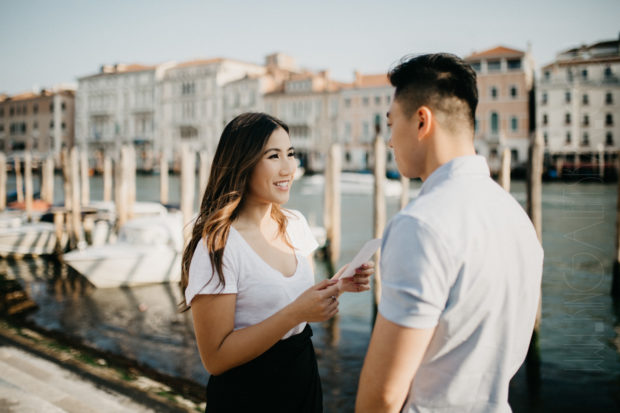surprise proposal photographer in Venice Italy - engagement photographer Venice - intimate session in Venice - destination photographer Italy - destination photoshoot Venice - Asian couple shoot Venice-24