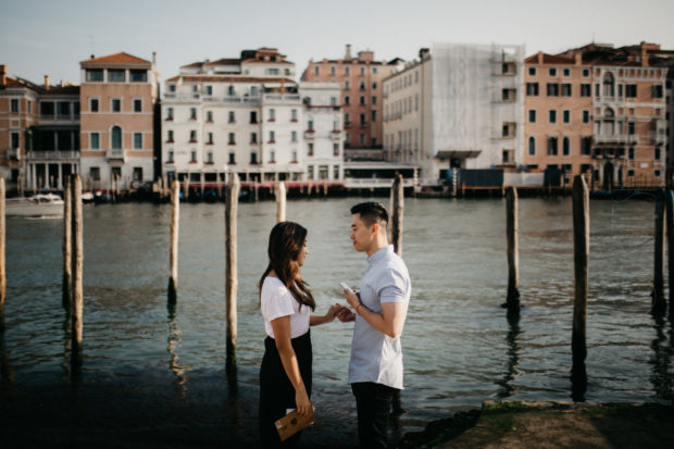 surprise proposal photographer in Venice Italy - engagement photographer Venice - intimate session in Venice - destination photographer Italy - destination photoshoot Venice - Asian couple shoot Venice-30