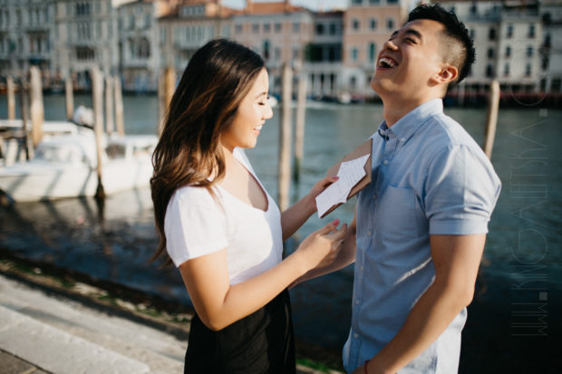 surprise proposal photographer in Venice Italy - engagement photographer Venice - intimate session in Venice - destination photographer Italy - destination photoshoot Venice - Asian couple shoot Venice-50
