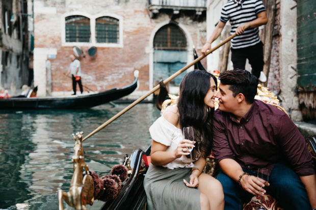 Proposal photographer Venice - surprise engagement photographer Venice - venice gondola ride - gondola gondoliers - gondola sunset ride - Venice engagement photoshoot gondola - Kinga Leftska-6949
