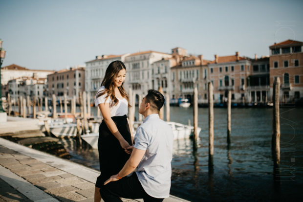surprise proposal photographer in Venice Italy - engagement photographer Venice - intimate session in Venice - destination photographer Italy - destination photoshoot Venice - Asian couple shoot Venice-41
