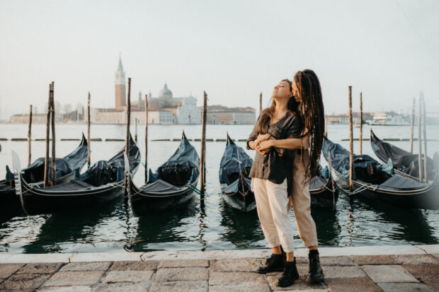 queer engagement session venice